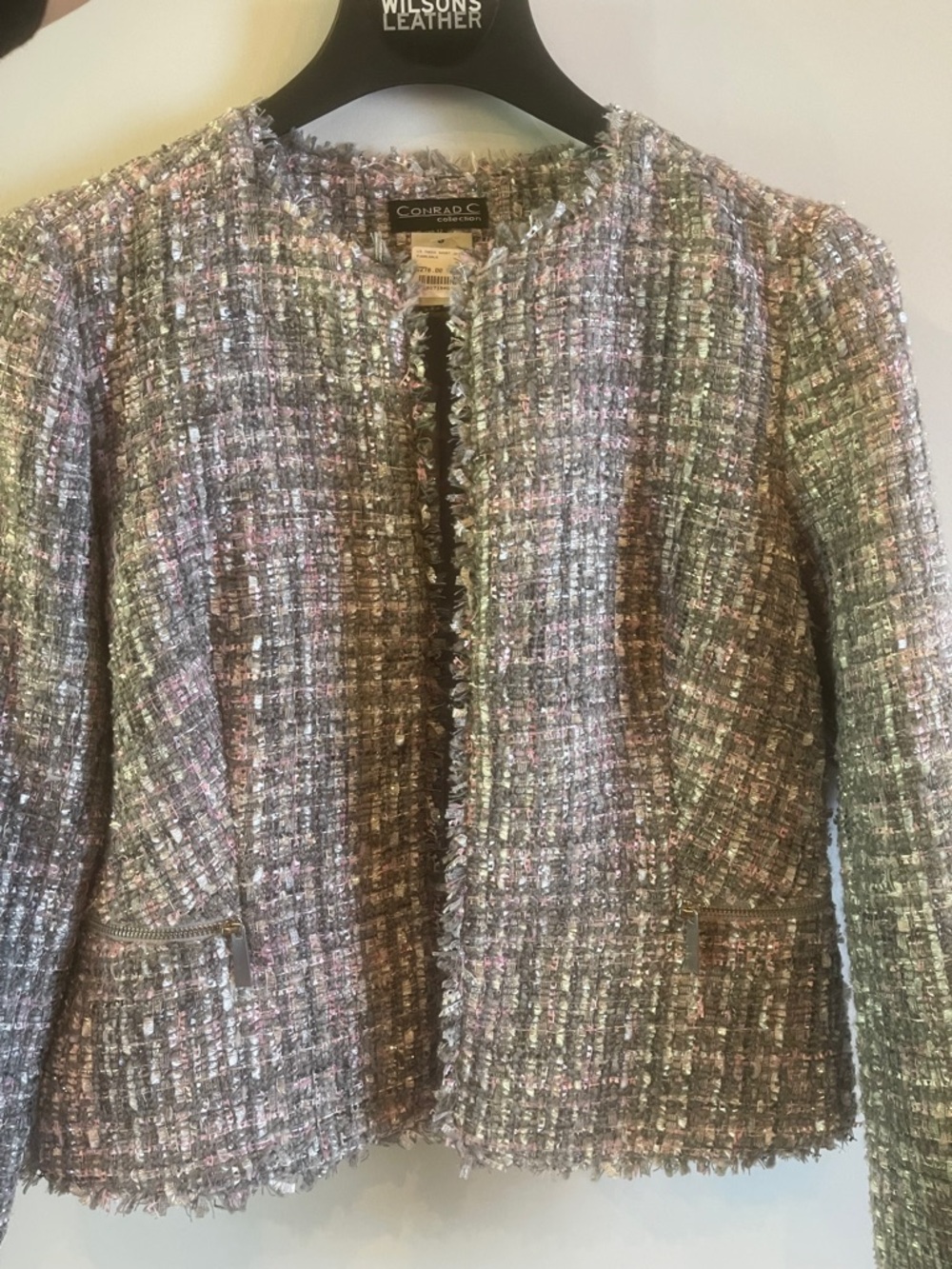 Conrad C. Pink Multi Bouclé Tweed Jacket